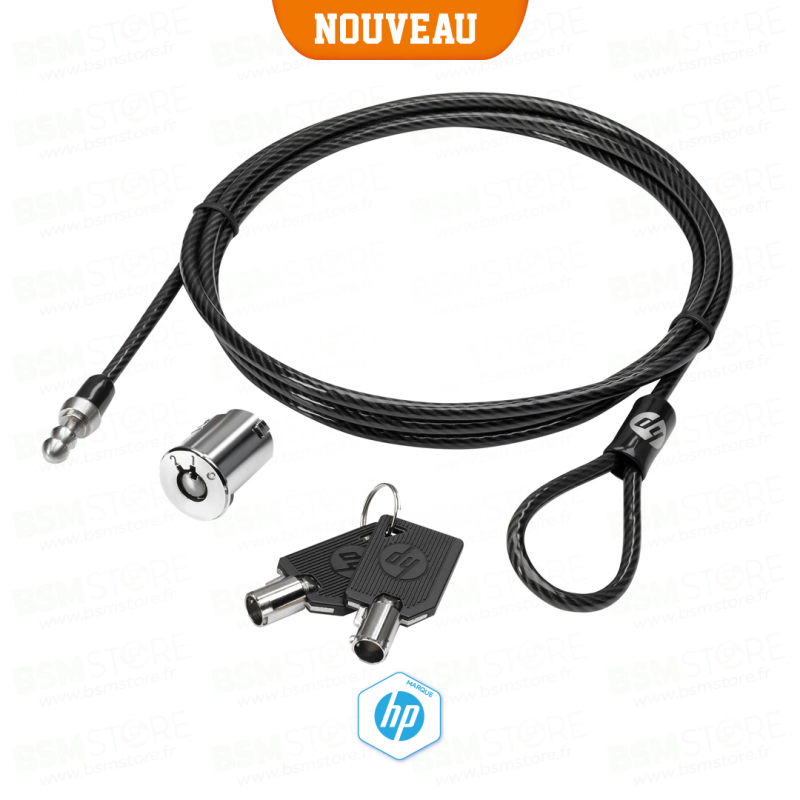 Câble antivol station d'accueil HP noir - AU656AA